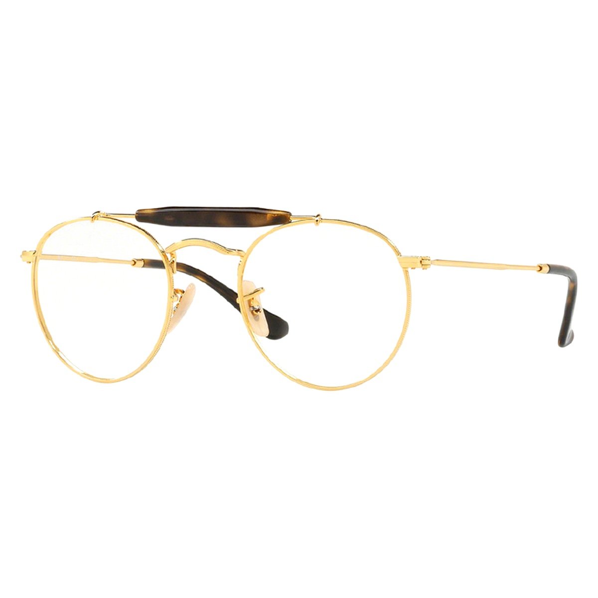 Armazón oftálmica Ray Ban Rb3747v color Oro posición tres cuartos