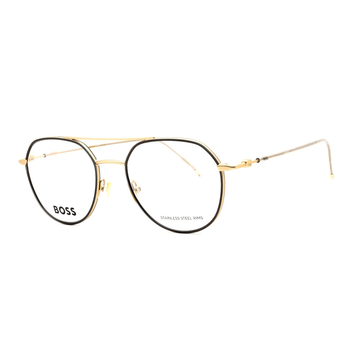 Armazón oftálmica Hugo Boss Aviador 1429 color Oro/Negro posición tres cuartos