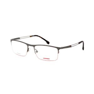 Armazón oftálmica Carrera plateada tres cuartos izquierda